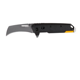 Toughbuilt Navaja Curva Hawkbill, Hoja Curva Plegable 8.2 cm, Apertura una Mano, Revestimiento Titanio, Clip Cinturón, Agujero Cordón