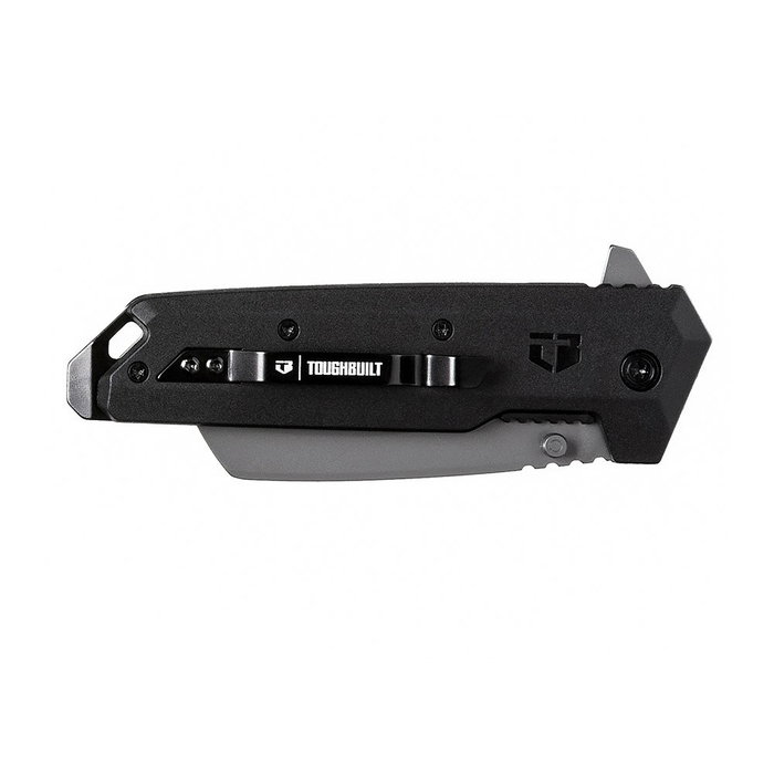 Toughbuilt Navaja Curva Hawkbill, Hoja Curva Plegable 8.2 cm, Apertura una Mano, Revestimiento Titanio, Clip Cinturón, Agujero Cordón
