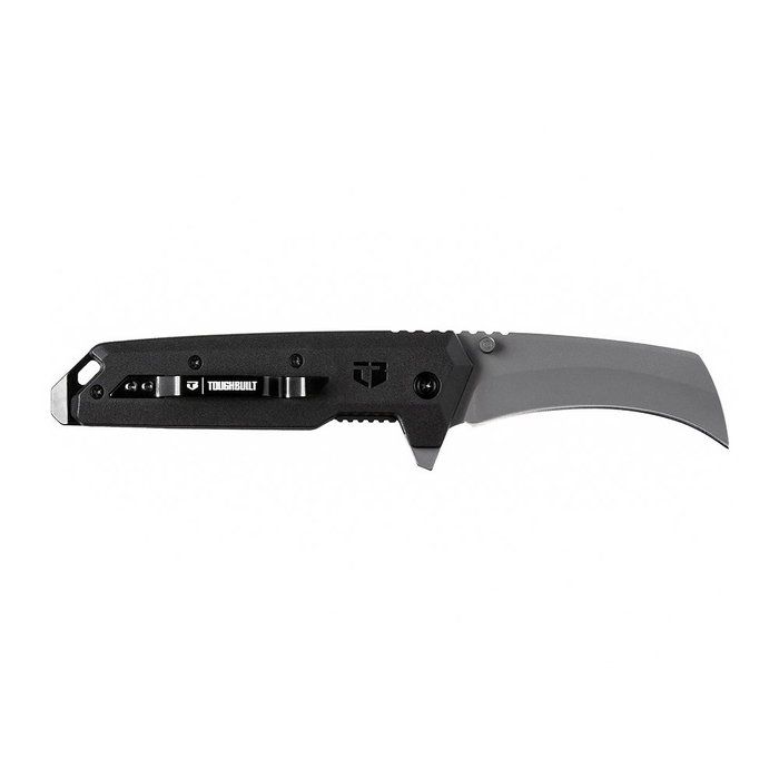 Toughbuilt Navaja Curva Hawkbill, Hoja Curva Plegable 8.2 cm, Apertura una Mano, Revestimiento Titanio, Clip Cinturón, Agujero Cordón