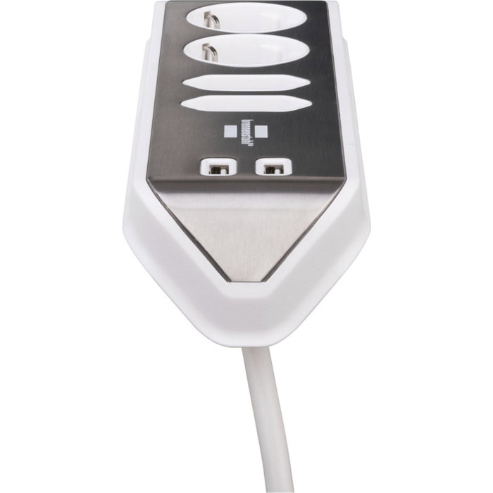 Brennenstuhl Estilo Corner Regleta de 4 vías Blanco/Plata Brennenstuhl Estilo Corner Regleta de 4 vías Blanco/Plata