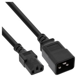 InLine Cable adaptador de red IEC-60320 C20 a C13, 10A, 2m, negro
