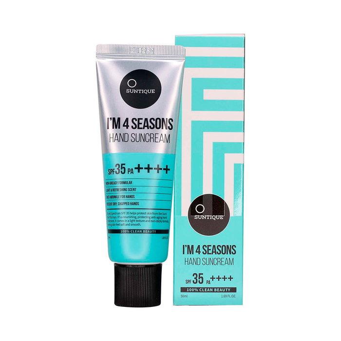 Suntique Protector Solar Manos I'm 4 Seasons SPF35 50 ml - Crema hidratante con Niacinamida y Adenosina, sin marcas blancas, para todas las estaciones Suntique Protector Solar Manos I'm 4 Seasons SPF35 50 ml - Crema hidratante con Niacinamida y Adenosina, sin marcas blancas, para todas las estaciones