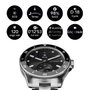 Withings Scanwatch Nova 42 mm Smartwatch Negro Caja Acero Inoxidable Pulsera Plata