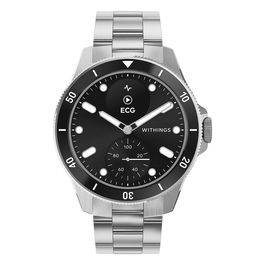 Withings ScanWatch Nova - Reloj inteligente híbrido con sensor ECG, GPS, SpO2, 30 días batería, caja 42 mm en acero inoxidable negro, cristal de zafiro, resistente agua 10 ATM