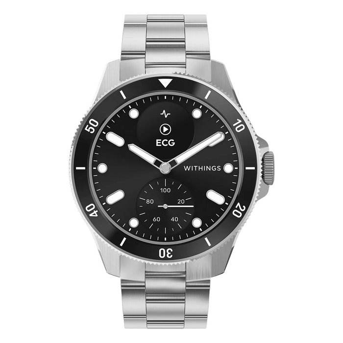 Withings ScanWatch Nova - Reloj inteligente híbrido con sensor ECG, GPS, SpO2, 30 días batería, caja 42 mm en acero inoxidable negro, cristal de zafiro, resistente agua 10 ATM Withings ScanWatch Nova - Reloj inteligente híbrido con sensor ECG, GPS, SpO2, 30 días batería, caja 42 mm en acero inoxidable negro, cristal de zafiro, resistente agua 10 ATM