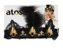 Tocado Negro con Pluma, Encaje y Adornos Dorados para Cabaret