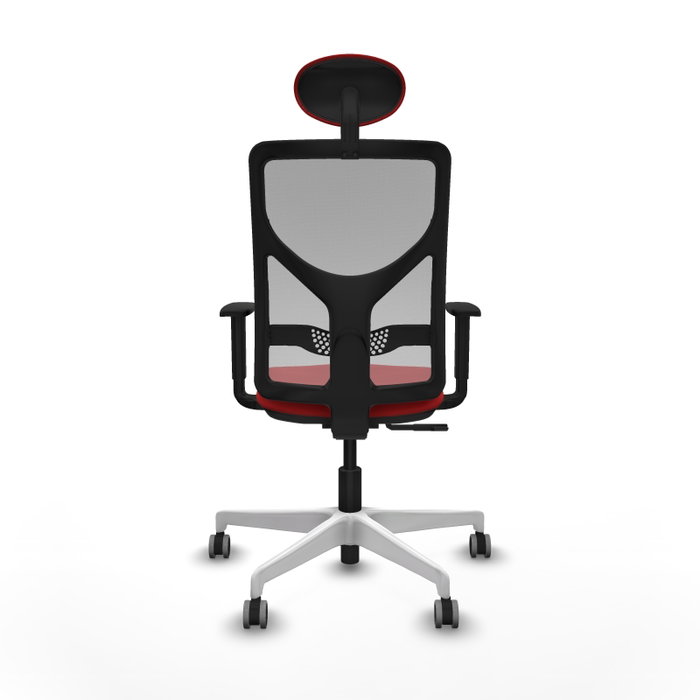 PIQUERAS Y CRESPO Silla de oficina Motilla con mecanismo Sincro, Rojo y Gris