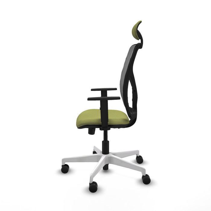 PIQUERAS Y CRESPO Silla de oficina Motilla con mecanismo Sincro/Traslack, Verde oliva y Gris