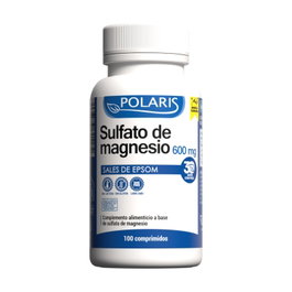 Polaris Sulfato de Magnesio (Sales de Epsom) 600 mg Complemento Alimenticio 100 Comprimidos Detox
