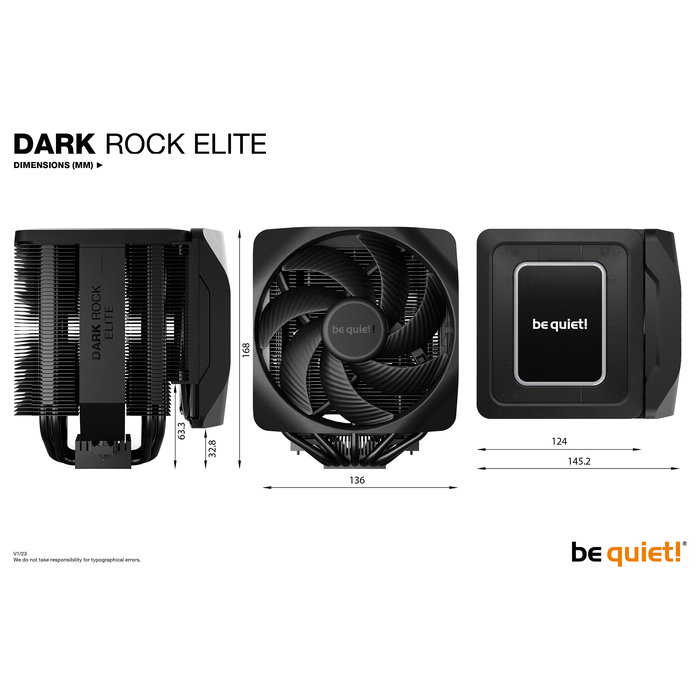 be quiet! Dark Rock Elite Refrigerador de aire para procesador 13.5 cm Negro