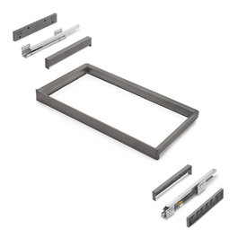 Emuca Bastidor con guías de cierre suave y extracción total para accesorios de armario Quartz, 787-813mm, Aluminio y Plástico, Titanio