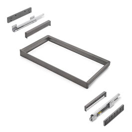 Emuca Bastidor con guías de cierre suave y extracción total para accesorios de armario Quartz, 787-813mm, Aluminio y Plástico, Titanio