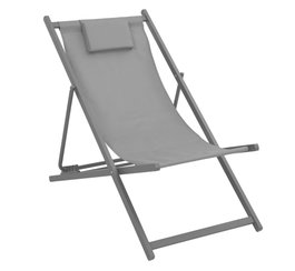 DKD Home Decor Hamaca para Terraza y Jardín, Gris Claro, 103x96x61 cm, con Cojín y 4 Posiciones (Paquete de 2 Unidades)
