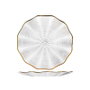 DKD Home Decor Plato de Cristal Relieve Transparente y Dorado 28,4x28,4x2,6 cm