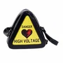 Oh My Pop Bolso Pequeño Warning High Voltage Triangular Amarillo PVC