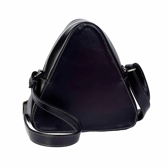 Oh My Pop Bolso Pequeño Warning High Voltage Triangular Amarillo PVC