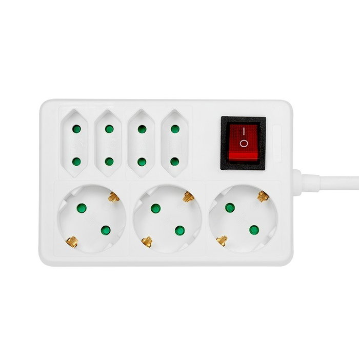 LOGILINK LPS210 Regleta de alimentación blanca con 7 tomas LOGILINK LPS210 Regleta de alimentación blanca con 7 tomas