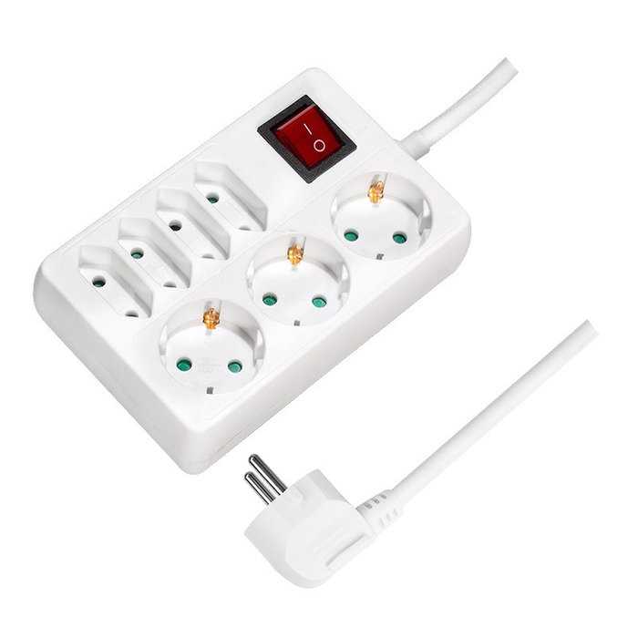 LOGILINK LPS210 Regleta de alimentación blanca con 7 tomas LOGILINK LPS210 Regleta de alimentación blanca con 7 tomas