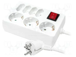 LOGILINK LPS210 Regleta de alimentación blanca con 7 tomas