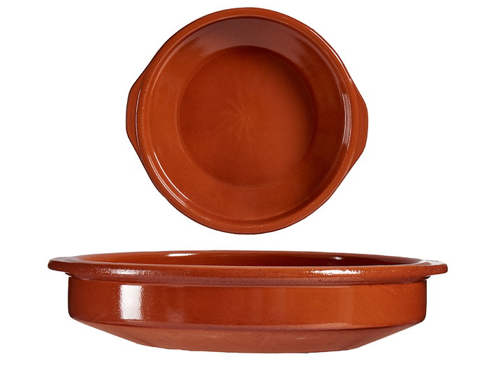 La Dehesa Cazuela Redonda de Barro Refractario Color Miel 30 cm de Diámetro para Hornos y Cocina Lenta (Set de 8)