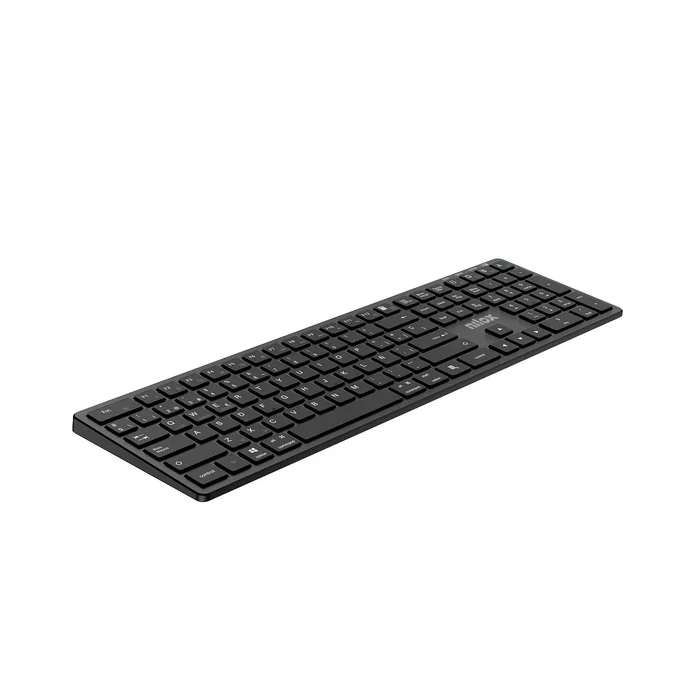 Nilox PRO Wireless Teclado Negro Español 110 Teclas, Conexión Doble USB-C Bluetooth 5.2 y 2.4G, Teclado Completo QWERTY para Windows, MacOS, Android, Oficina y Hogar