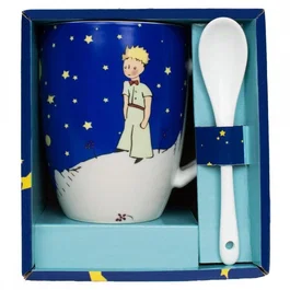 Enesco Taza Con Cuchara El Principito - Diseño Bajo el Cielo Estrellado, Incluye Cuchara, Presentación en Caja para Regalo