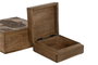 DKD Home Decor Joyero Indio Hamsa 24 Natural Grabado Mango Set de 2 Piezas 18 x 9 x 18 cm