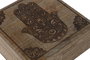 DKD Home Decor Joyero Indio Hamsa 24 Natural Grabado Mango Set de 2 Piezas 18 x 9 x 18 cm