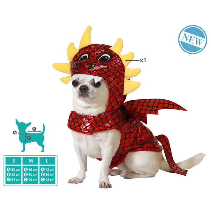 Disfraz de Dragón Rojo para Mascota Talla M