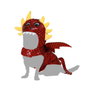Disfraz de Dragón Rojo para Mascota Talla M