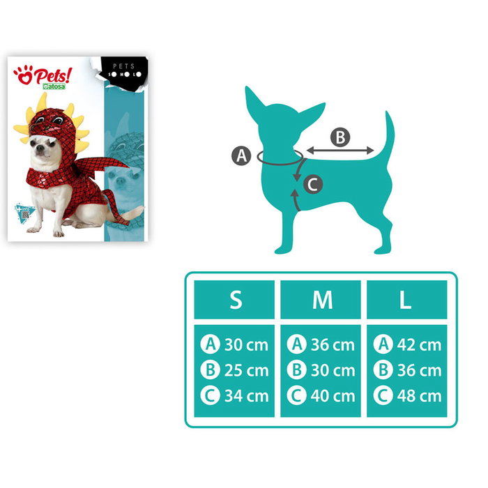 Disfraz de Dragón Rojo para Mascota Talla M