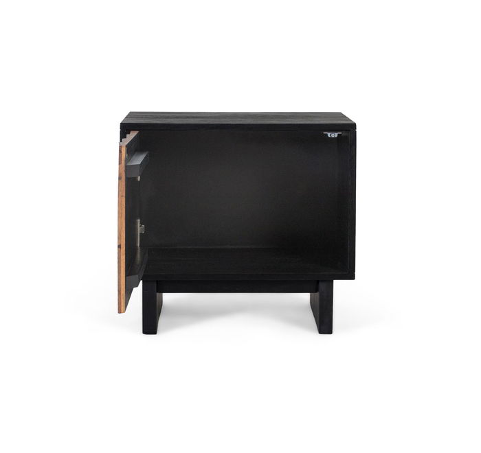 Giner y Colomer Mesita de Noche Madera Mango Sheesam Efecto Tridimensional Wengué-Nogal