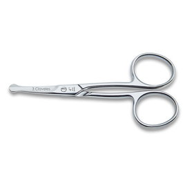 Tres Claveles Tijera Bebé Curva Inox 4" Uñas Acero Inoxidable Forjado en Caliente Puntas Redondeadas