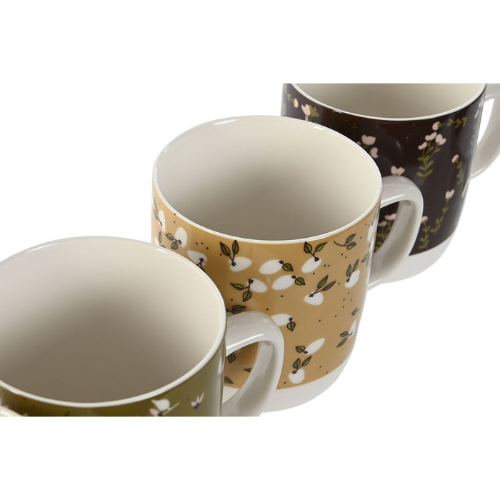 DKD Home Decor Set de 4 Tazas de Porcelana SPICES 2023 Surtidas