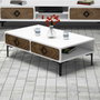 Hanah Home Mesa de Centro Samba White | Robusta y Elegante | Tablero Melamina 18mm | 105x60x34.6cm