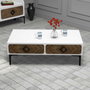 Hanah Home Mesa de Centro Samba White | Robusta y Elegante | Tablero Melamina 18mm | 105x60x34.6cm