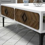 Hanah Home Mesa de Centro Samba White | Robusta y Elegante | Tablero Melamina 18mm | 105x60x34.6cm