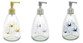 DKD Home Decor Dosificador de Cristal y ABS 350ml Surtido de 3 Unidades