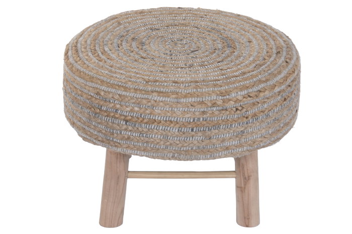 DKD Home Decor Reposapiés de Lana y Yute Trenzado a Mano DKD Home Decor Reposapiés de Lana y Yute Trenzado a Mano