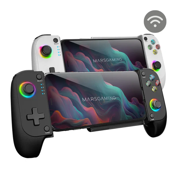 ShanWan - Mando de Juego Bluetooth 5.0 y USB-C, Negro, para PC, PS3, PS4, Switch, Android, iOS, con Joysticks Hall Effect, 18 Botones y Soporte para Móvil