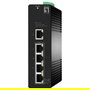 LevelOne IGS-2105P Switch Gestionado Gigabit de 5 Puertos (4x PoE+ 60W) L2 con QoS, VLAN y Montaje en Carril DIN, Negro