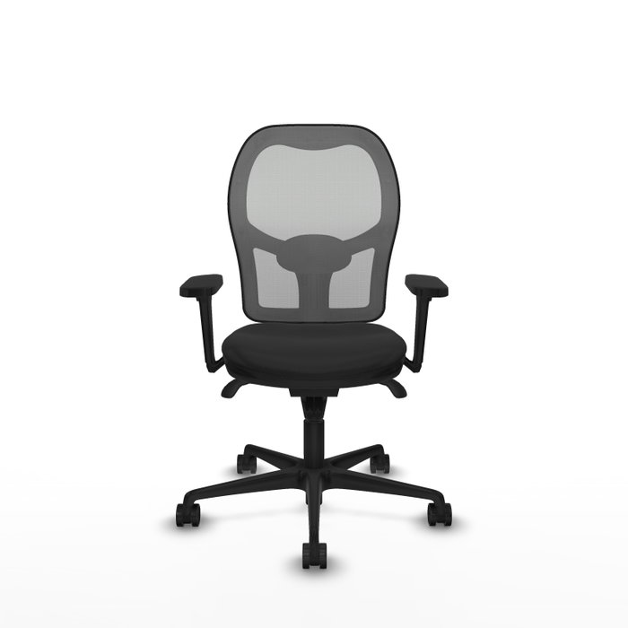 PIQUERAS Y CRESPO Silla de oficina Jorquera con mecanismo Sincro, Polipiel Negra y Malla Gris PIQUERAS Y CRESPO Silla de oficina Jorquera con mecanismo Sincro, Polipiel Negra y Malla Gris