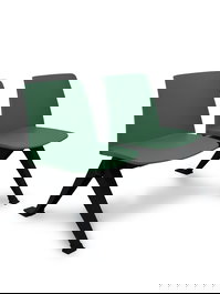 Bancada de PVC color Verde. Sin brazos y No aplica