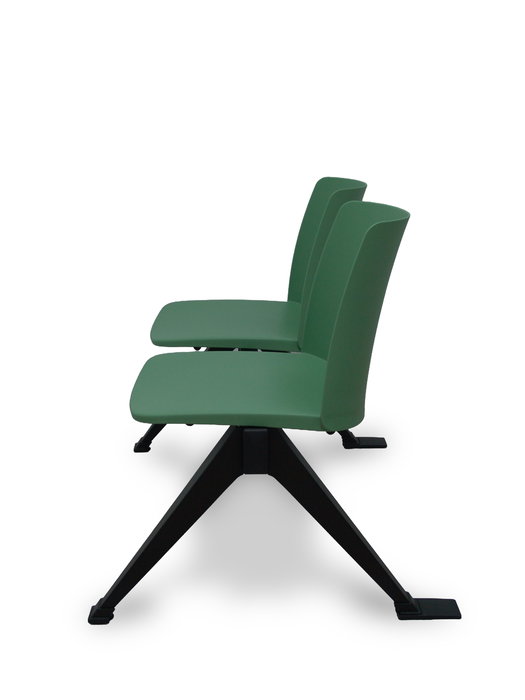 Bancada de PVC color Verde. Sin brazos y No aplica