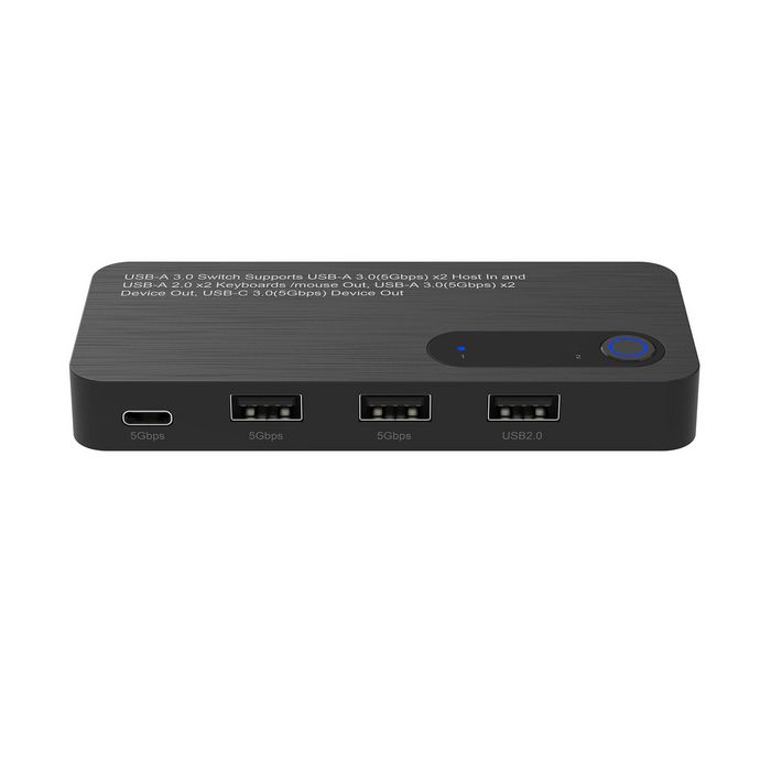 MicroConnect Conmutador KM USB 3.0 2x5 para Teclado y Ratón - Compatible con 2 PC, 5 Puertos