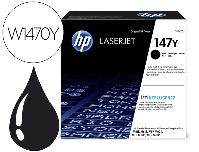 HP 147Y Negro Cartucho de Tóner Original de Alto Rendimiento (W1470Y) HP 147Y Negro Cartucho de Tóner Original de Alto Rendimiento (W1470Y)