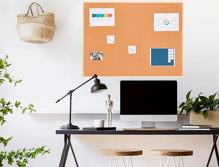 Q-connect Pizarra de Corcho Natural 90x60 cm con Marco de Madera