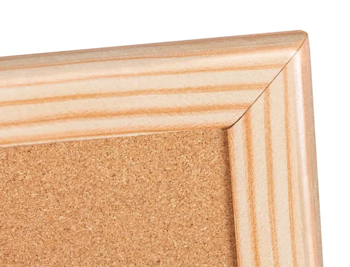 Q-connect Pizarra de Corcho Natural 90x60 cm con Marco de Madera