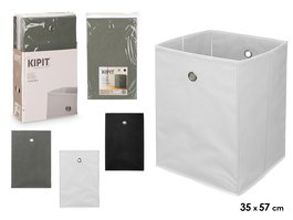 Kipit Caja Organizadora Plegable, 35 x 35 x 58 cm, para Almacenaje, TNT y Cartón, Color Blanco, Gris o Negro (Set de 12)