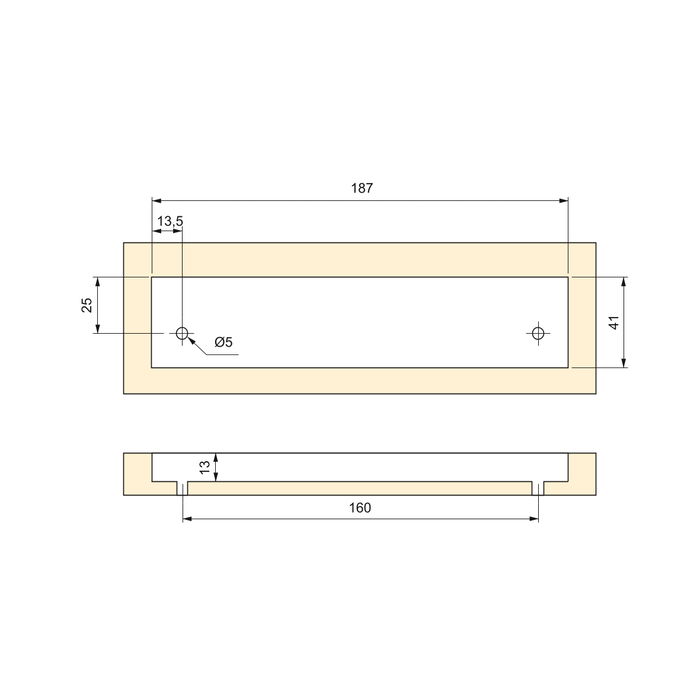 Emuca Lote de 20 tiradores para mueble Alfafar, L190mm, intereje 160mm, Aluminio, Anodizado mate